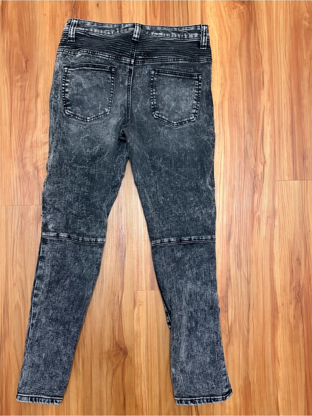 No Boundaries Black Washed Skinny Moto Jeans - Picture 3 of 4